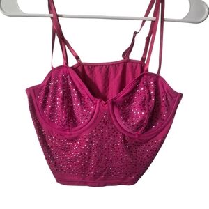 Source Unknown Fuchsia Sparkle Bralette
